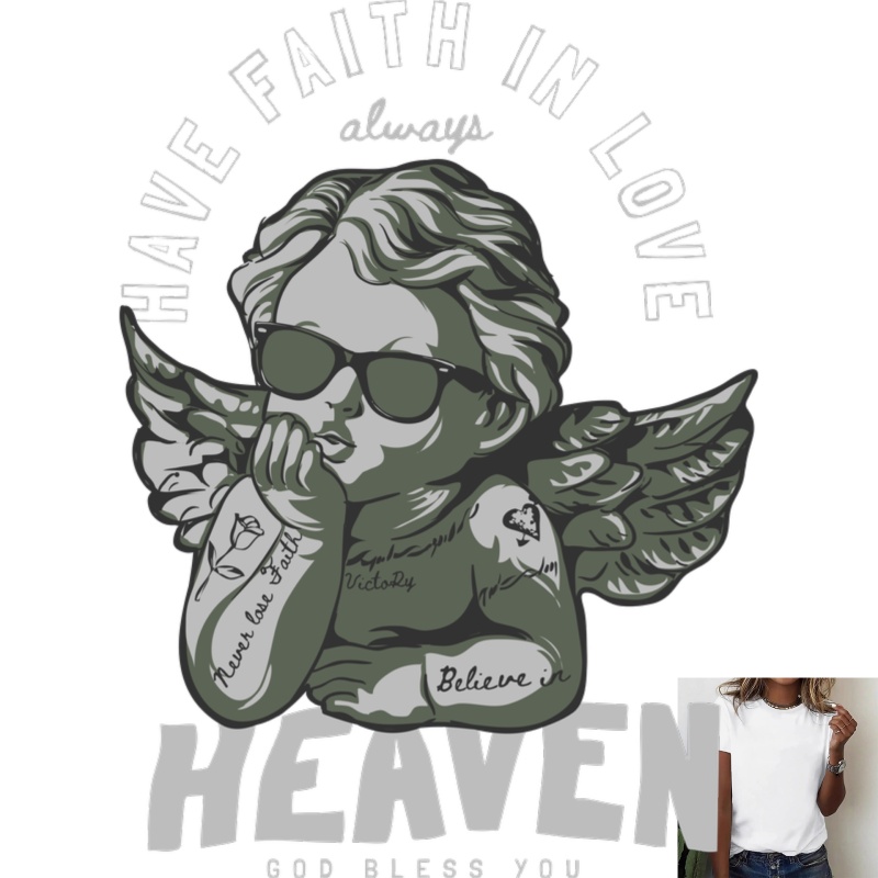 White Toner Transfer Paper - Trendy Sunglasses Angel Heat Transfer White