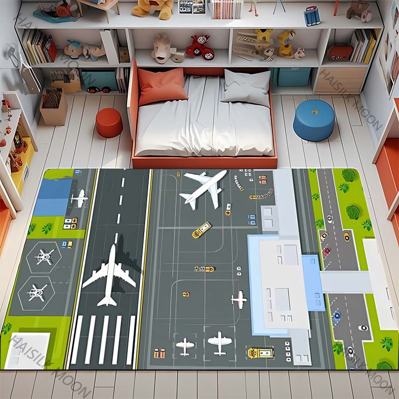 Commercial Printing Format - 3D HD Aviation Theme Airplane Runway