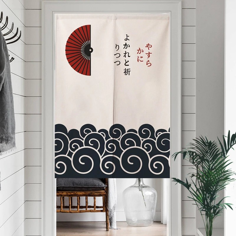 Commercial Fabric Printing - VIKAMA Japanese Folding Fan Wave Ukiyo-e