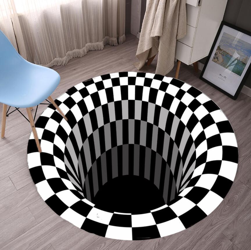 Commercial Fabric Printing - Geometric Bedroom Rugs Black White Grid