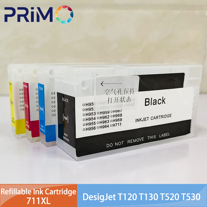 Solvent Printer Ink - 711 711XL Refillable Ink Cartridge With