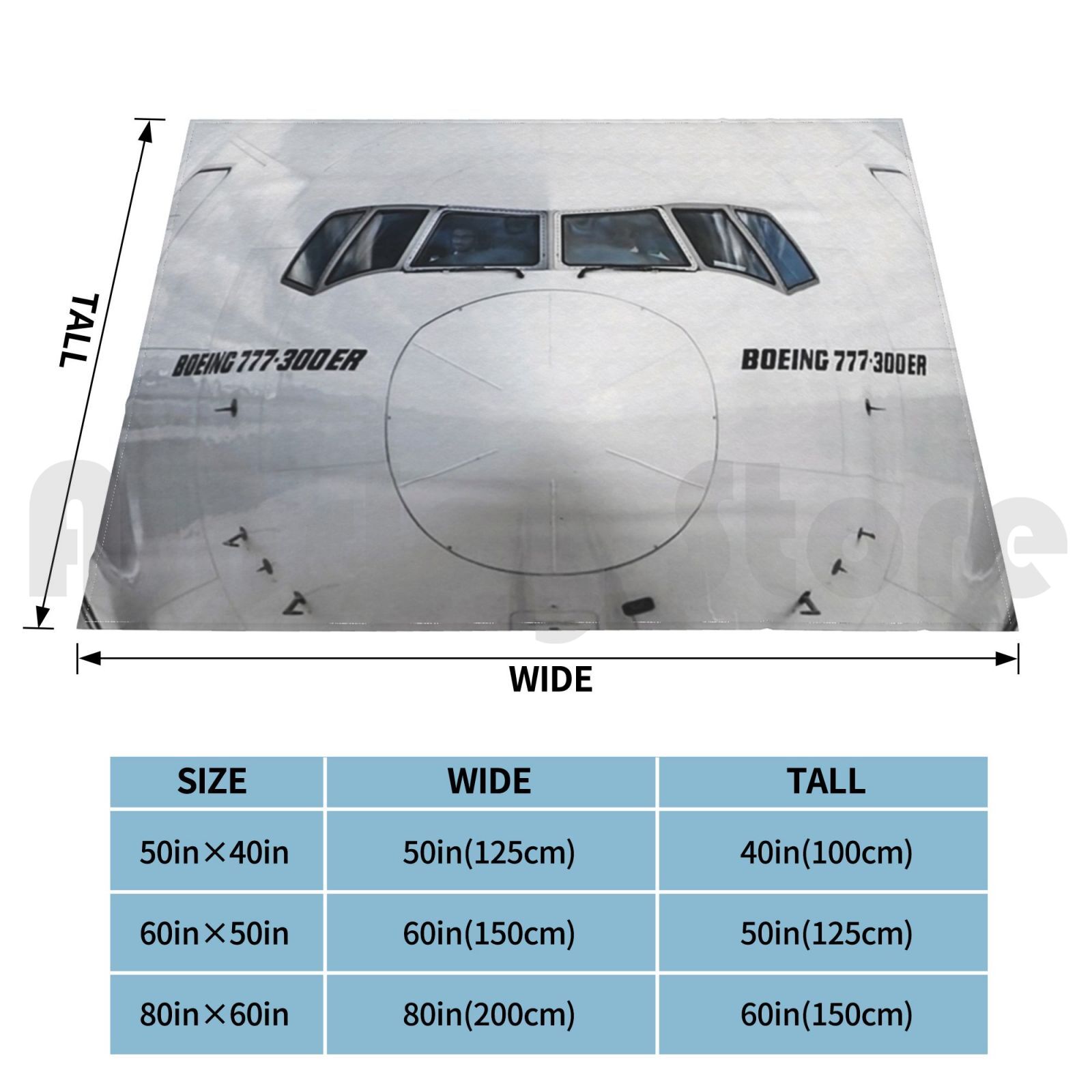 Boeing 777 Nose View Blanket F - огляд і ціна Commercial Fabric Printing